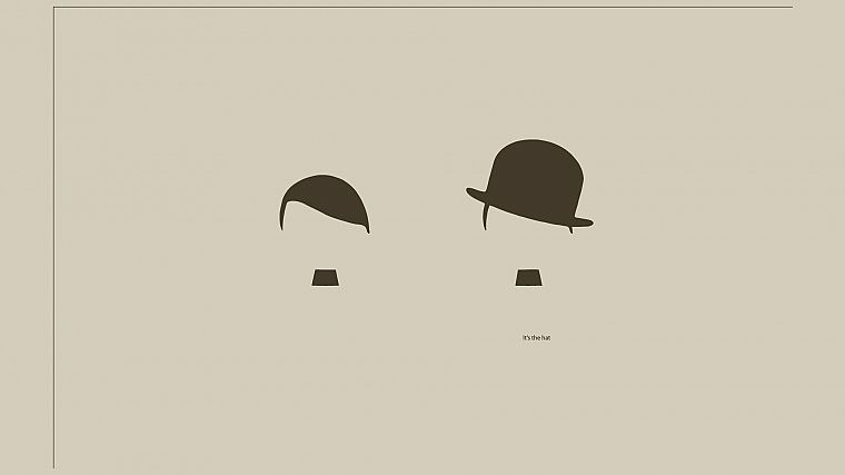 Чарли Чаплин, Адольф Гитлер, шляпы - обои на рабочий стол