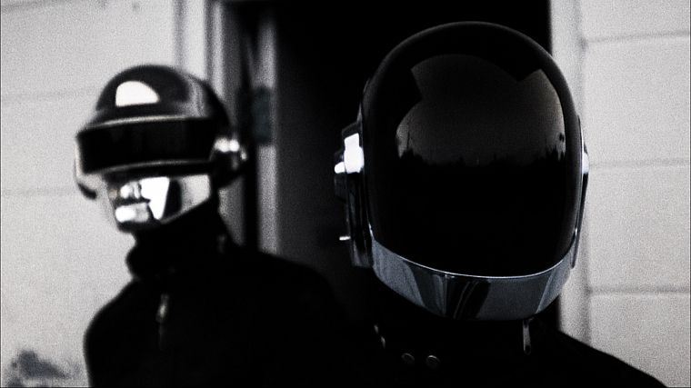 Daft Punk, оттенки серого, монохромный - обои на рабочий стол