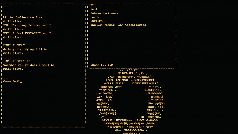 Портал, ASCII, Aperture Laboratories - обои на рабочий стол