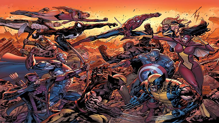 Железный Человек, яд, Человек-паук, Капитан Америка, уроженец штата Мичиган, Мстители комиксы, Марвел комиксы - обои на рабочий стол
