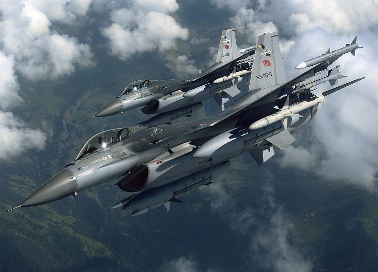 самолет, самолеты, транспортные средства, F- 16 Fighting Falcon, Вооруженные силы Турции - обои на рабочий стол