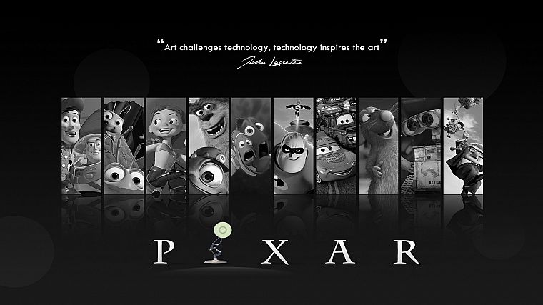 Pixar, монохромный, панели, оттенки серого - обои на рабочий стол