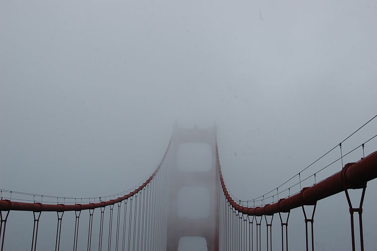 туман, мосты, Мост Золотые Ворота - обои на рабочий стол
