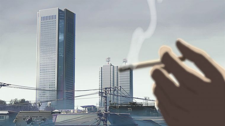 Макото Синкай, 5 сантиметров в секунду, сигареты - обои на рабочий стол