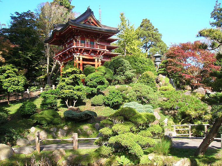 природа, архитектура, японский, Японский чайный сад - обои на рабочий стол