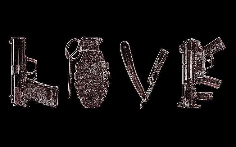 любовь, пистолеты - обои на рабочий стол