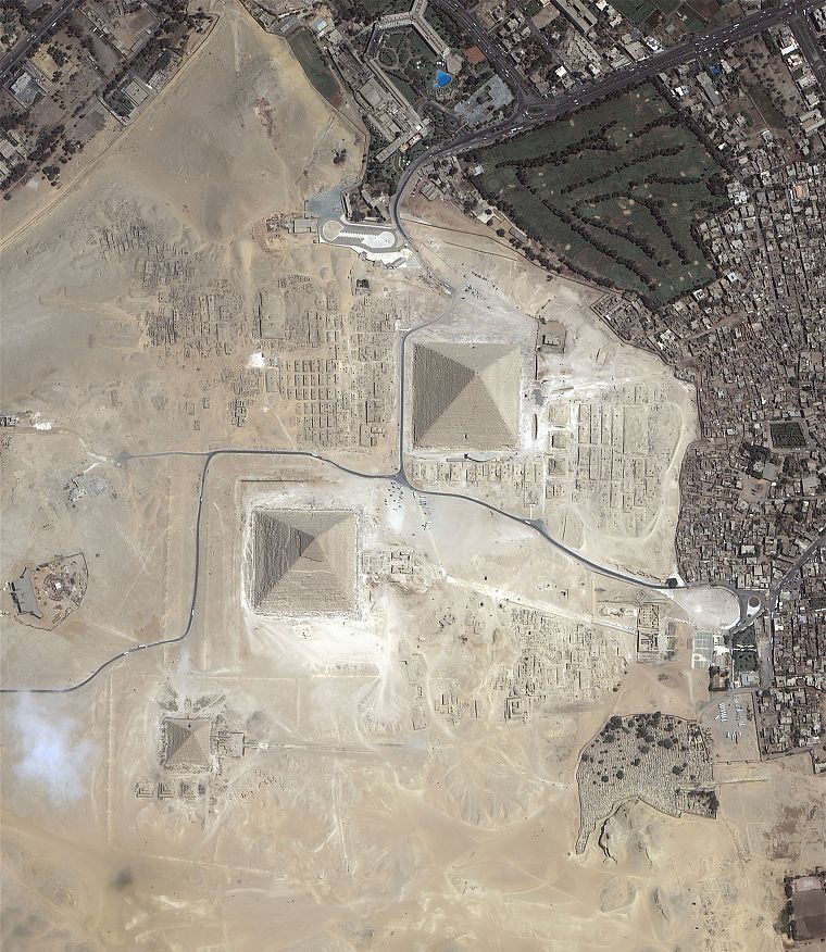 Египет, археология, пирамиды, аэрофотосъемка, Великая пирамида в Гизе - обои на рабочий стол