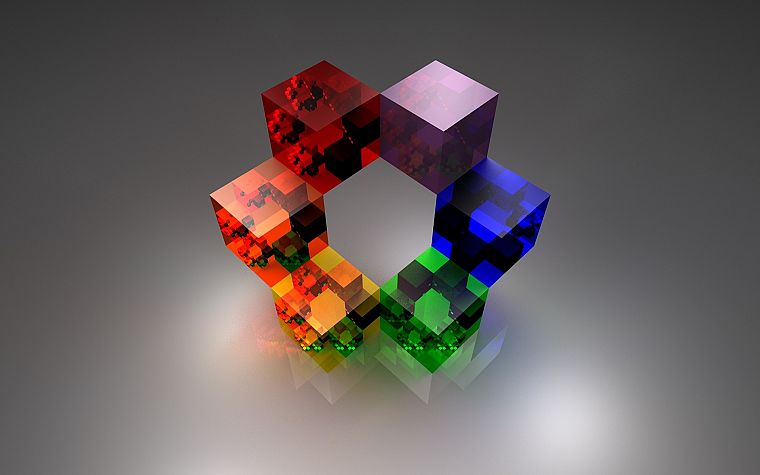 абстракции, многоцветный, кубики - обои на рабочий стол