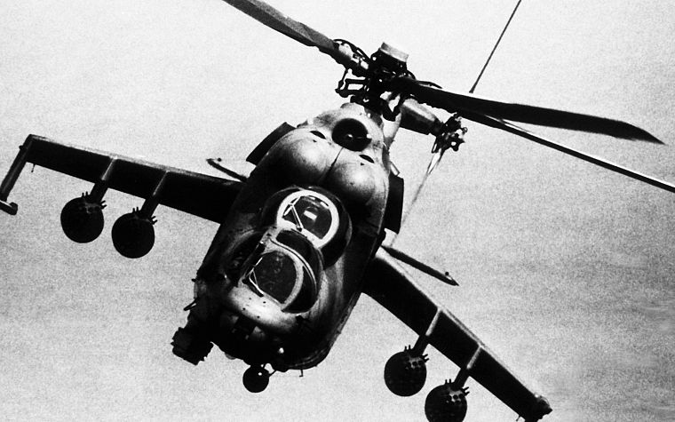 самолет, военный, вертолеты, советский, мил, задние, транспортные средства, Ми- 24 - обои на рабочий стол