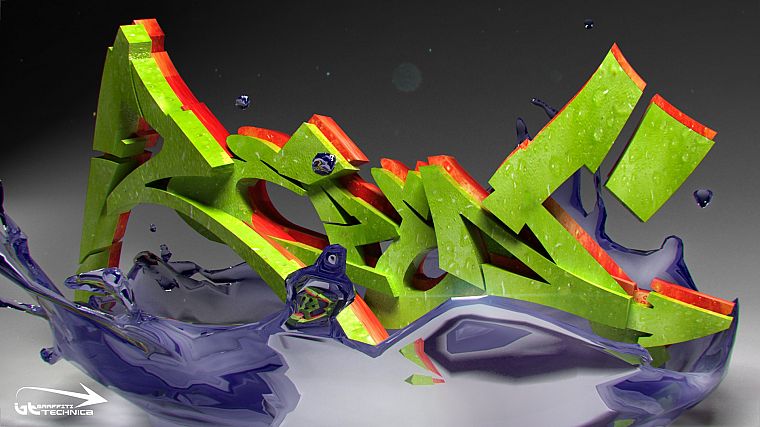 граффити, 3D (трехмерный) - обои на рабочий стол