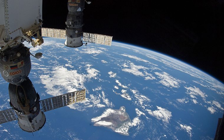 космическое пространство, спутник, космическая станция - обои на рабочий стол