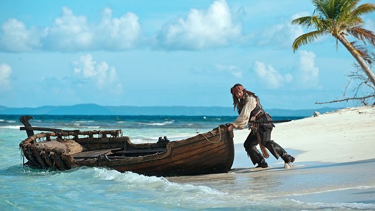 лодки, Пираты Карибского моря, Джек Воробей - обои на рабочий стол