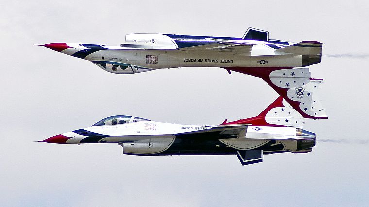 самолет, F- 16 Fighting Falcon, ВВС, Предвестники бури ( эскадра ), бойцы, истребители - обои на рабочий стол