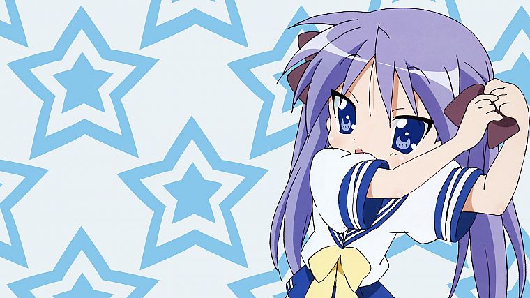 Счастливая Звезда (Лаки Стар), школьная форма, Хиираги Кагами, ленты, аниме, аниме девушки - обои на рабочий стол
