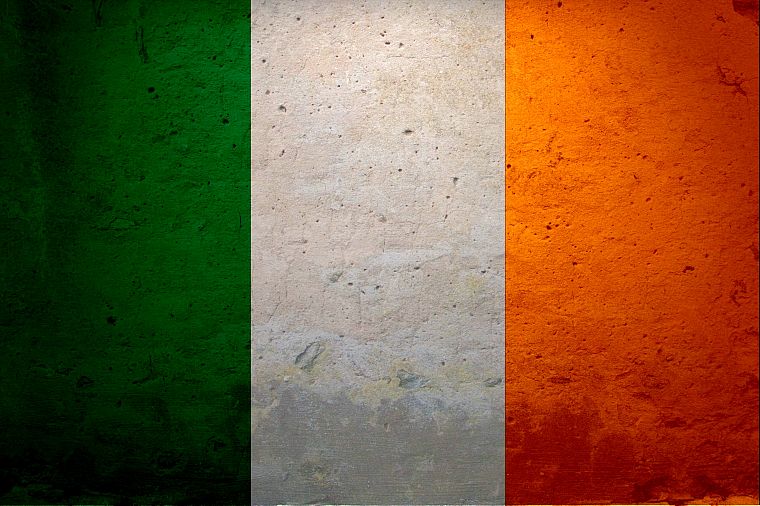 Ирландия, флаги, текстуры, бетон - обои на рабочий стол