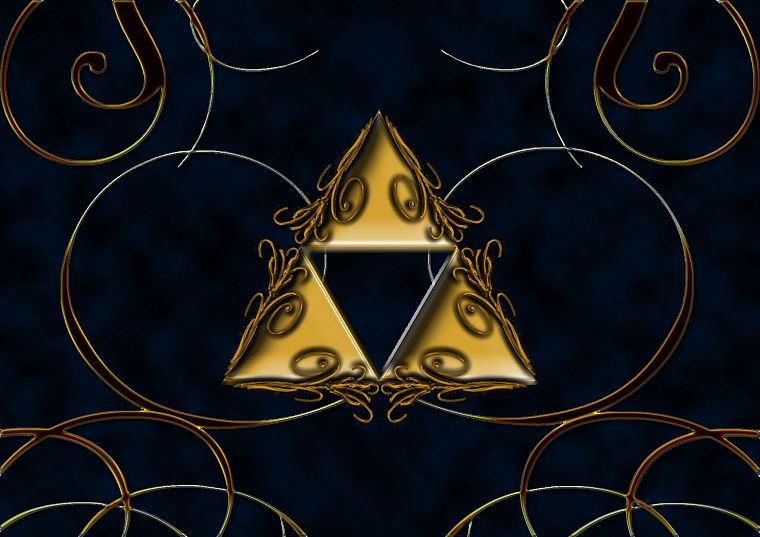 золото, Triforce, треугольники - обои на рабочий стол