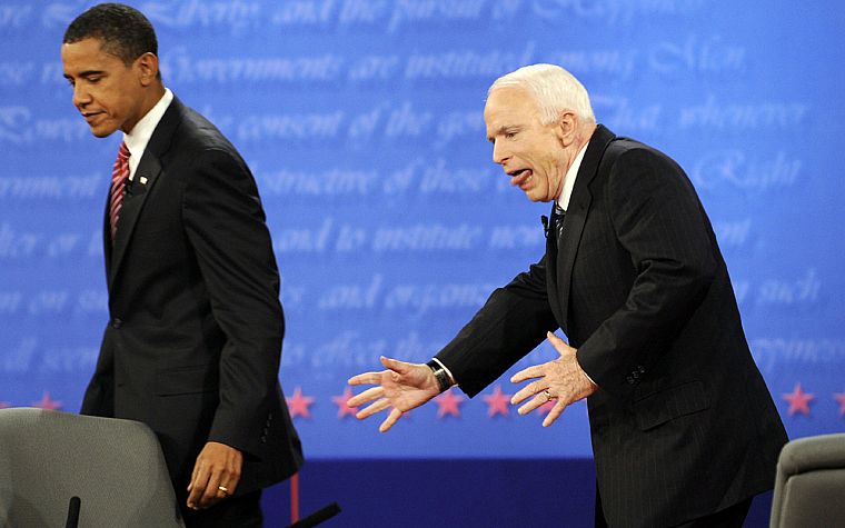 костюм, Derp, выборы, Барак Обама, Джон Маккейн, Президенты США, обсуждение - обои на рабочий стол