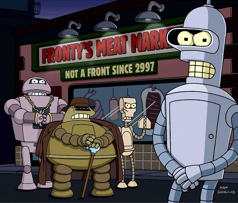 Футурама, Bender, рекламные, мафия - обои на рабочий стол