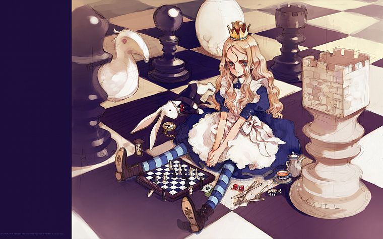 Алиса в стране чудес, Oyari Ashito, полосатые носки - обои на рабочий стол