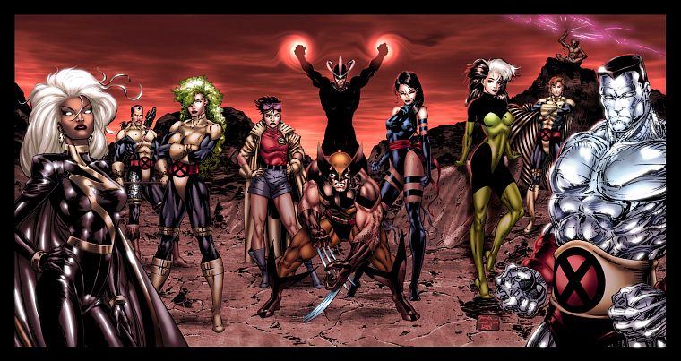 X-Men, уроженец штата Мичиган, Псайлок, колосс, Марвел комиксы, Полярная звезда, сирена воздушной тревоги, юбилей, выковать, Шторм ( комиксы характер ) - обои на рабочий стол