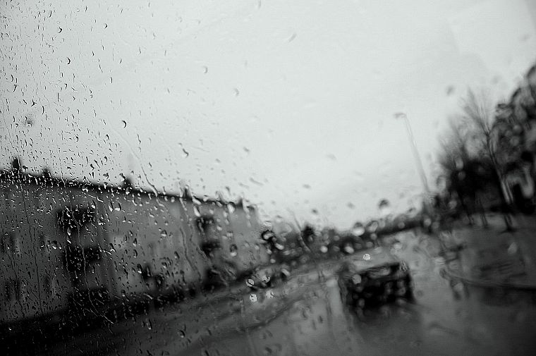дождь, автомобили, дождь на стекле - обои на рабочий стол