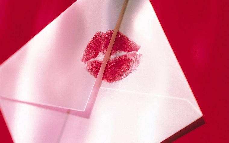 поцелуи, конверт - обои на рабочий стол