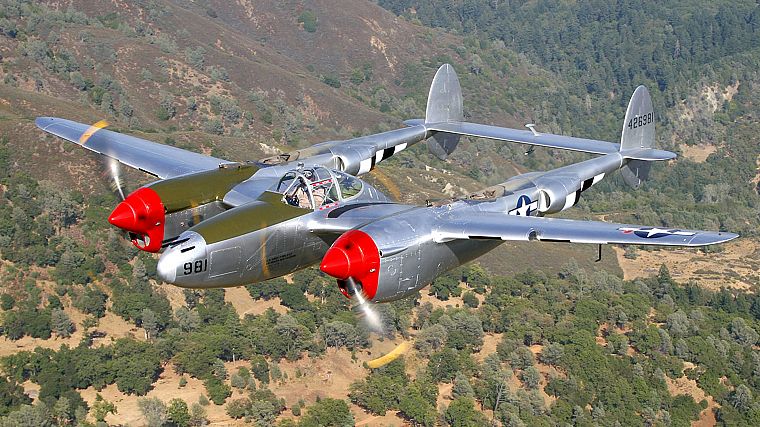 самолет, военный, P-38 Lightning - обои на рабочий стол