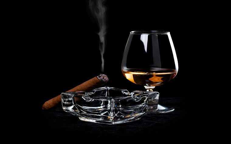 курение, алкоголь, напитки, сигары - обои на рабочий стол