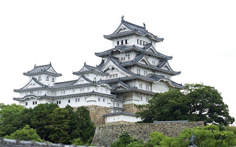 Япония, замки, архитектура, Осака, дом, Замок в Осаке - обои на рабочий стол