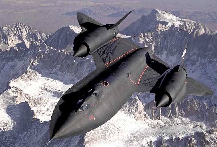 горы, снег, самолет, военный, самолеты, SR- 71 Blackbird - обои на рабочий стол
