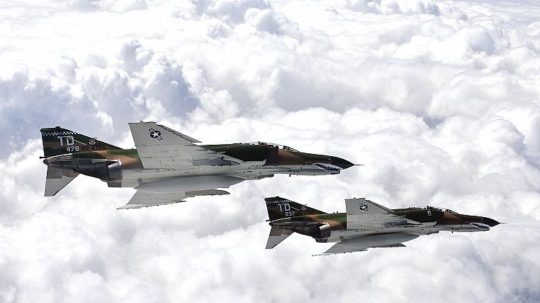 самолет, F - 4 Phantom II, небо - обои на рабочий стол