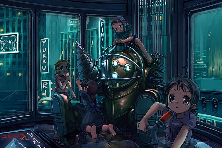 Большой папа, Little Sister, BioShock - обои на рабочий стол