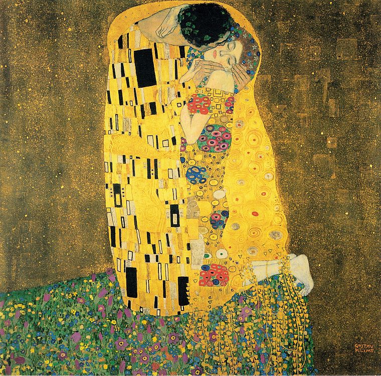 поцелуи, Густав Климт - обои на рабочий стол
