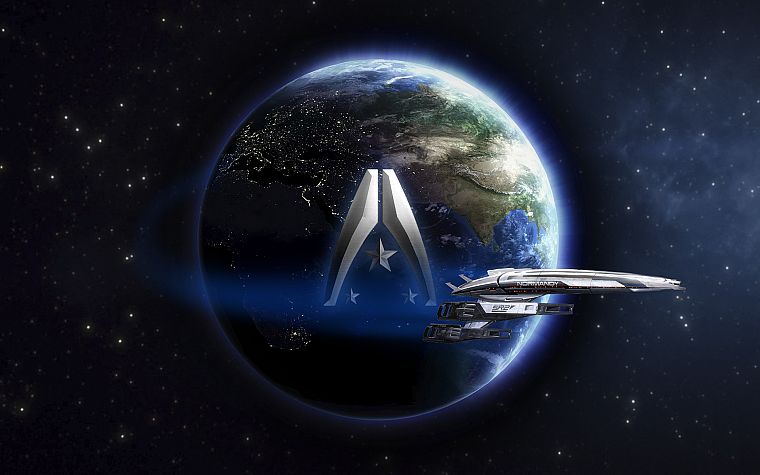 видеоигры, космическое пространство, Нормандия, Mass Effect - обои на рабочий стол