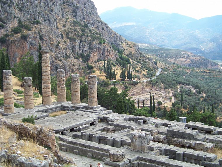 руины, Греция, Аполлон греческого бога - обои на рабочий стол