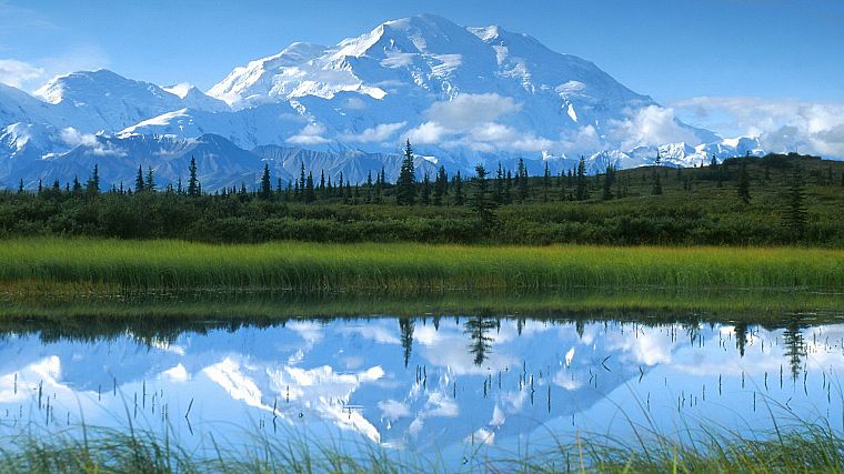 Аляска, Национальный парк, отражения, крепление - обои на рабочий стол