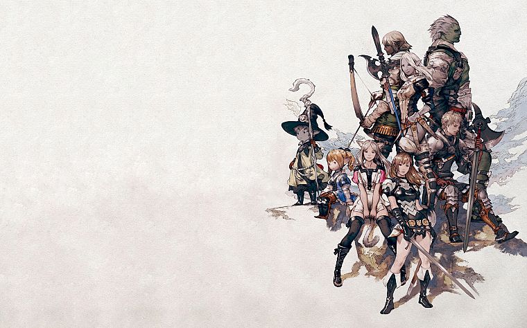 Final Fantasy XIV, простой фон, белый фон - обои на рабочий стол