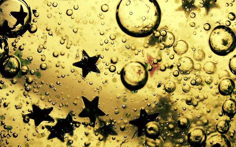 вода, масло, звезды - обои на рабочий стол