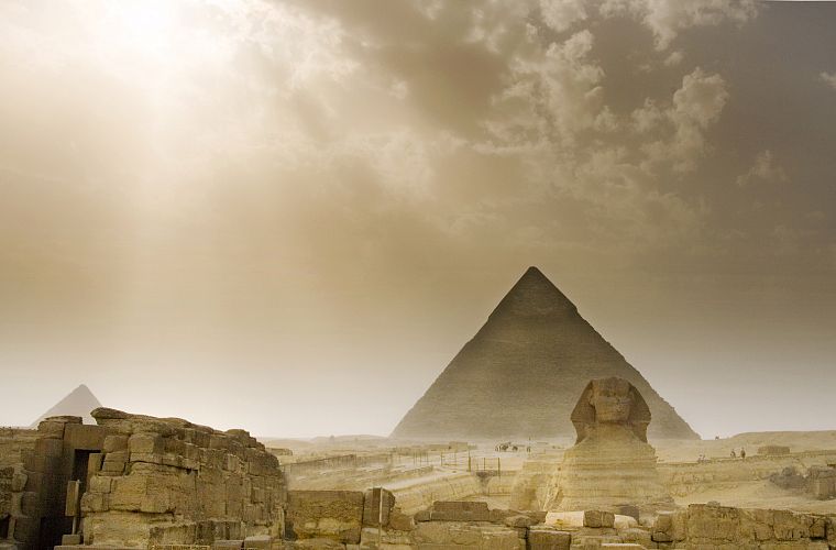 архитектура, Египет, сфинкс, пирамиды, Великая пирамида в Гизе - обои на рабочий стол