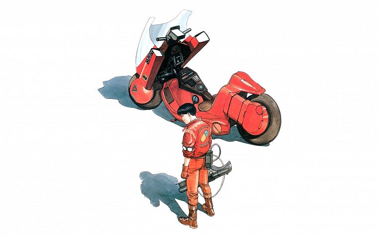Акира, произведение искусства, мотоциклы - обои на рабочий стол