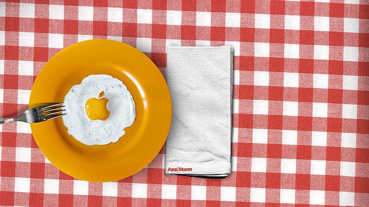 яйца, Эппл (Apple), логотипы, вилки, яичница - обои на рабочий стол