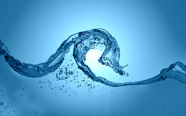 вода, синий, волны - обои на рабочий стол