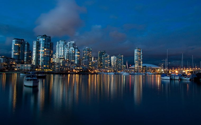 вода, побережье, горизонты, архитектура, корабли, здания, Ванкувер, транспортные средства - обои на рабочий стол
