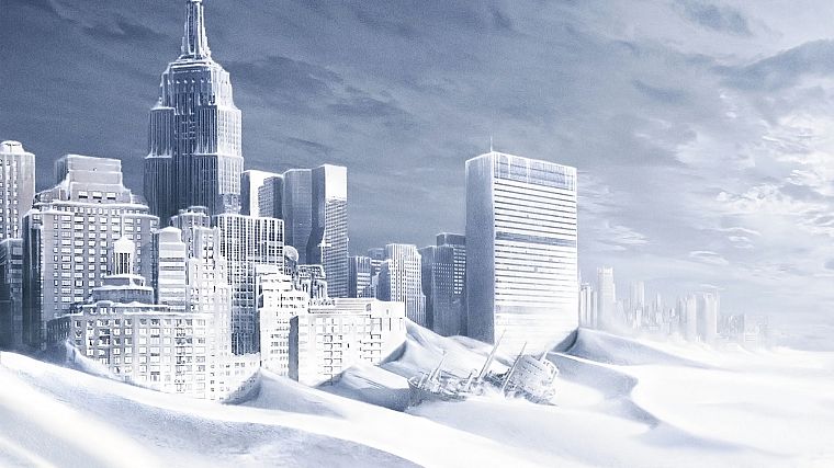 снег, Нью-Йорк, апокалиптический - обои на рабочий стол