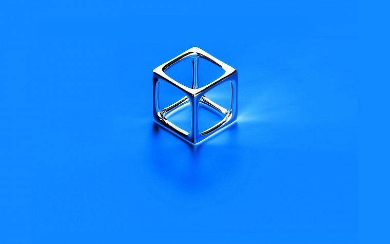 синий, кубики - обои на рабочий стол