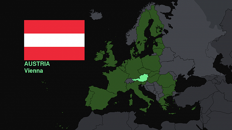 Австрия, флаги, Европа, карты, знание, страны, полезно - обои на рабочий стол
