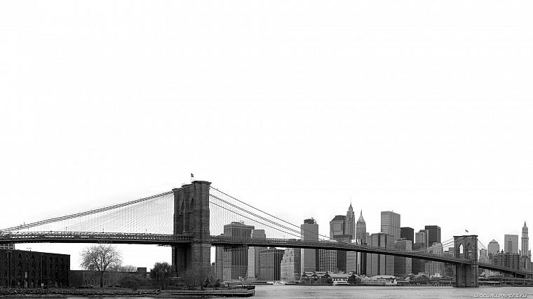 мосты, Нью-Йорк, город небоскребов - обои на рабочий стол