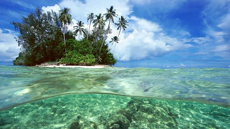 пейзажи, тропический, острова, Соломоновы Острова, сплит- просмотр, море - обои на рабочий стол