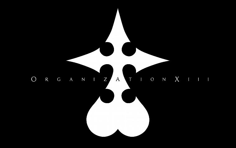 черно-белое изображение, видеоигры, Kingdom Hearts, минималистичный, Организация XIII - обои на рабочий стол