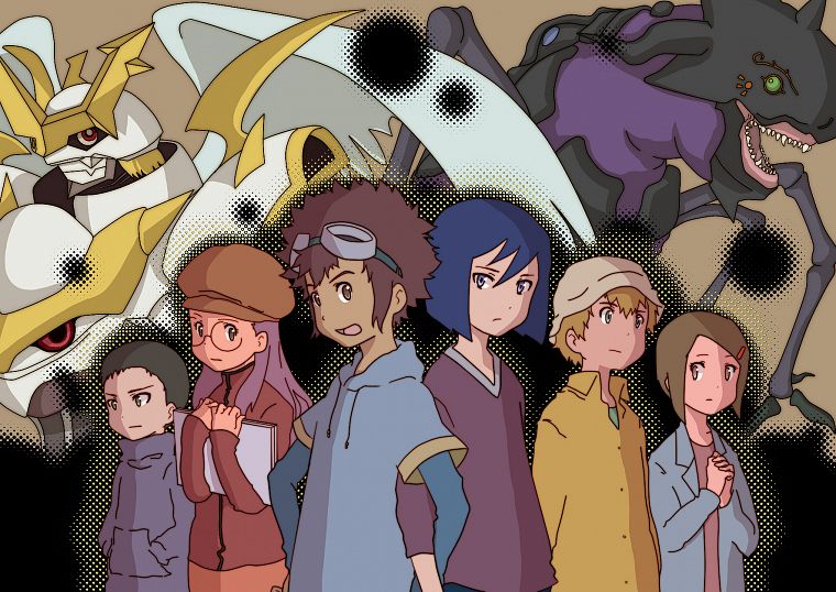 Digimon, аниме, Дэвис, Хикари Камия, Такеру Такаиси, Кен Ichijouji - обои на рабочий стол